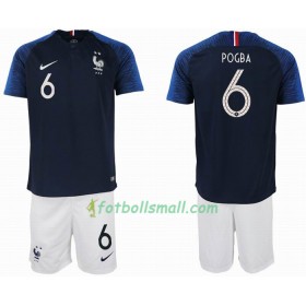Frankrike Fotbollströjor POGBA 6 2 star Barn VM 2018 Hemma tröja